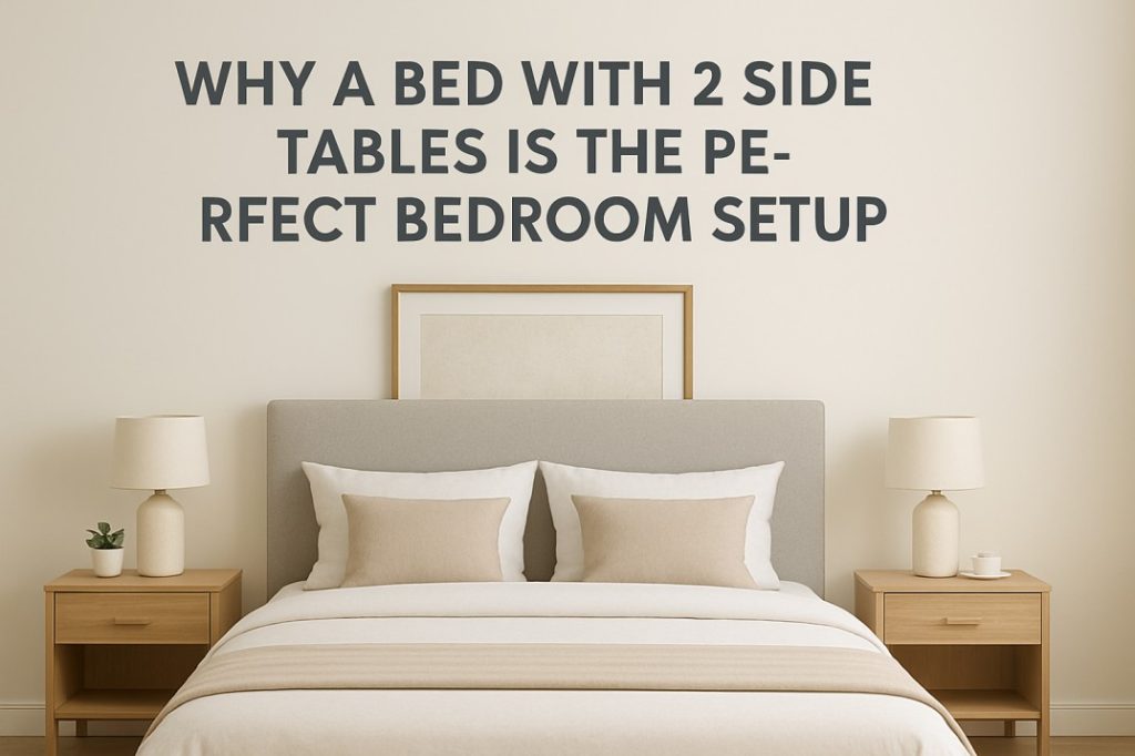 bed with 2 side tables