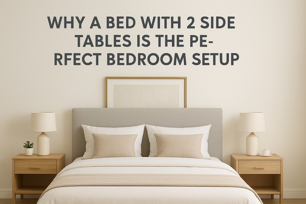 bed with 2 side tables